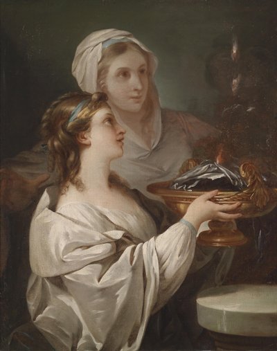 Two Vestal Virgins by Circle of Johann Baptist von Lampi the Elder